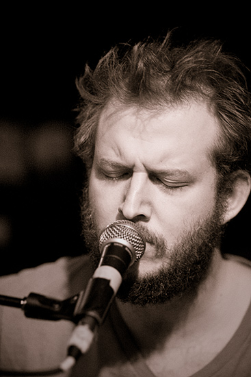 Bon Iver at Middle East Upstairs, February 24, 2008. Photo by Joshua Bean.
