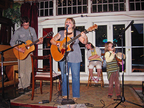Crystin Byrd at Mississippi Pizza, March 1, 2008. Photo by Ellen Lodine.