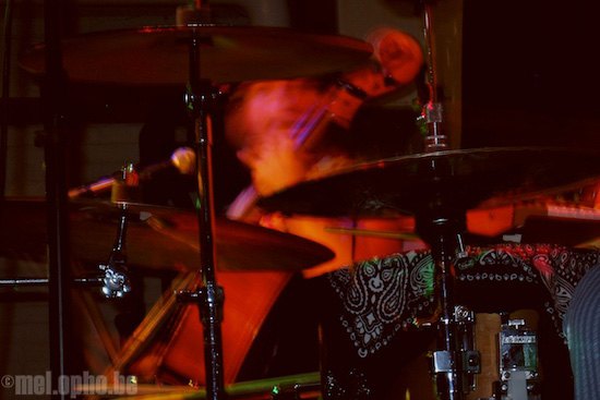 Rushad Eggleston and Tornado Rider at Club Passim, March 14, 2008. Photo by Jenny Rushlow.