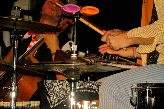 Rushad Eggleston and Tornado Rider at Club Passim, March 14, 2008. Photo by Jenny Rushlow.