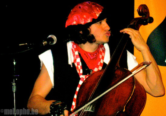 Rushad Eggleston and Tornado Rider at Club Passim, March 14, 2008. Photo by Jenny Rushlow.