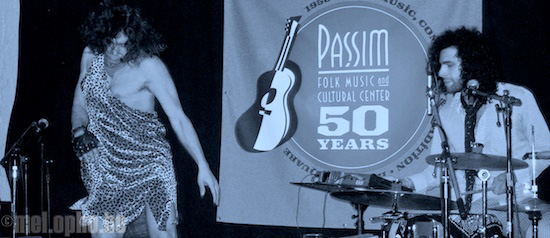 Rushad Eggleston and Tornado Rider at Club Passim, March 14, 2008. Photo by Jenny Rushlow.