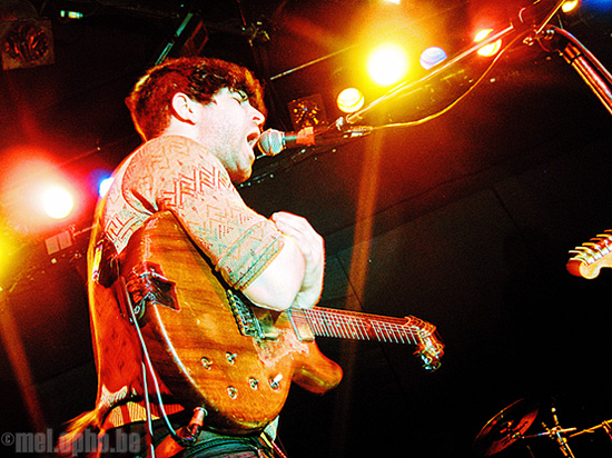 Foals at Bowery Ballroom, April 24, 2008. Photo by Anna Gillespie.