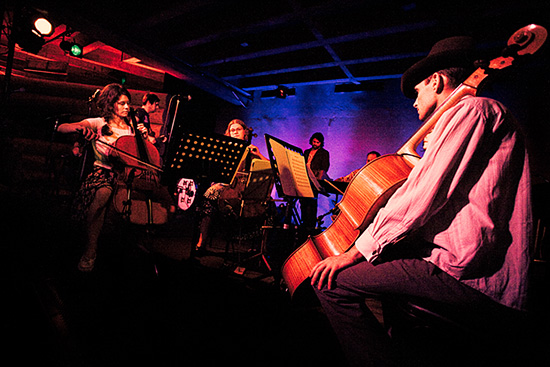 Portland Cello Project at Doug Fir Lounge, July 12, 2008. Photo by Joshua Bean.
