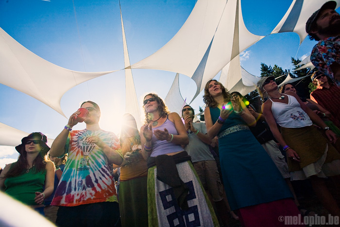 The Pickathon Grounds and Crowd at Pendarvis Farm, August 2, 2008. Photo by Joshua Bean and Raul Moreno.