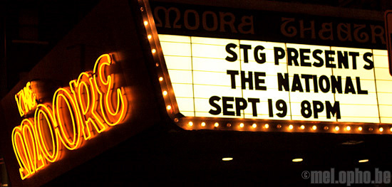 The National at The Moore Theatre, September 19, 2008. Photo by Nicole Kristek.