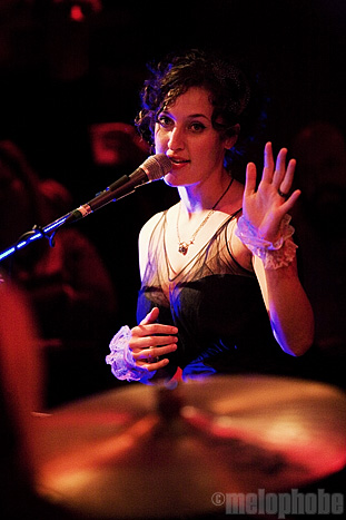 Sarah Rabdau and Self-Employed Assassins at Lizard Lounge, January 23, 2009. Photo by Ari Sommer.