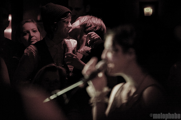 Sarah Rabdau and Self-Employed Assassins at Lizard Lounge, January 23, 2009. Photo by Ari Sommer.