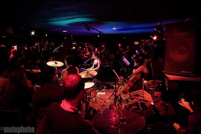 Sarah Rabdau and Self-Employed Assassins at Lizard Lounge, January 23, 2009. Photo by Ari Sommer.