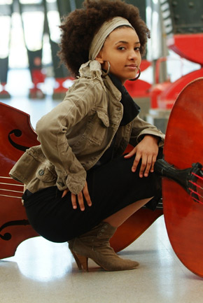 Esperanza Spalding at Gordon Theatre, February 21, 2009. Photo courtesy of Heads Up International.
