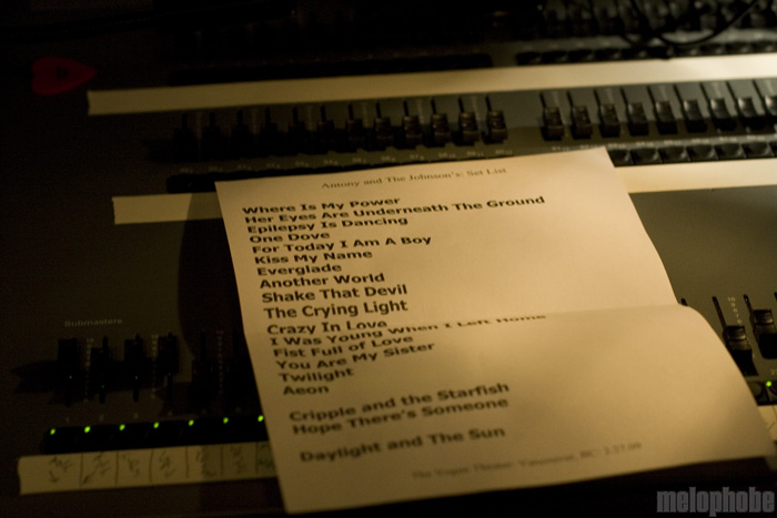 Antony and the Johnsons at The Moore Theatre, February 28, 2009. Photo by Nicole Kristek.