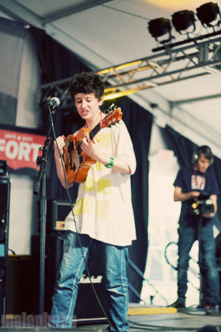 Micachu and the Shapes at Levi's/Fader Fort, March 18, 2009. Photo by Joshua Holt.
