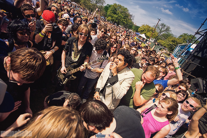 King Khan & the Shrines at Waterloo Park, March 21, 2009. Photo by Joshua Bean.