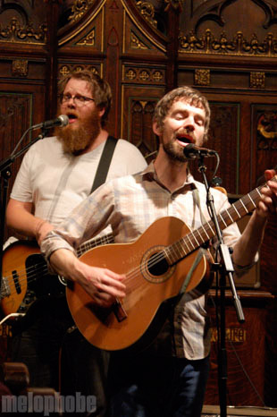 Bowerbirds at First Unitarian Church, April 26, 2009. Photo by Marie Forgeard.