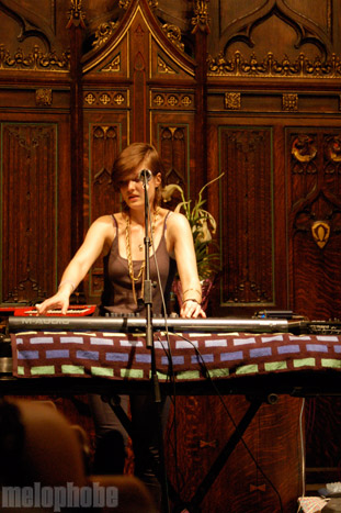 Bowerbirds at First Unitarian Church, April 26, 2009. Photo by Marie Forgeard.