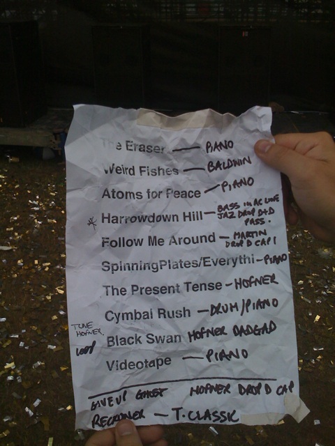 Photo from “Thom Yorke Setlist from Latitude Festival”