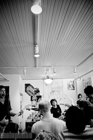 The Thermals at Jackpot Records, July 24, 2009. Photo by Ian McNeil.