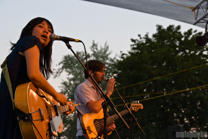 Thao with the Get Down Stay Down at Pendarvis Farm, July 31, 2009. Photo by Ian McNeil and Steve Benoit.