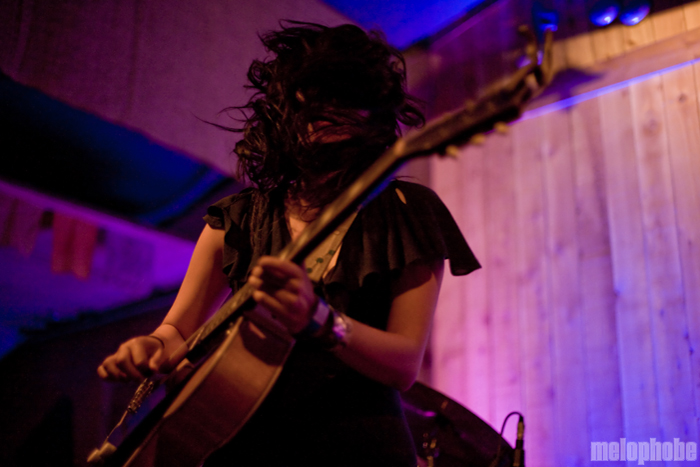 Thao with the Get Down Stay Down at Pendarvis Farm, July 31, 2009. Photo by Ian McNeil and Steve Benoit.