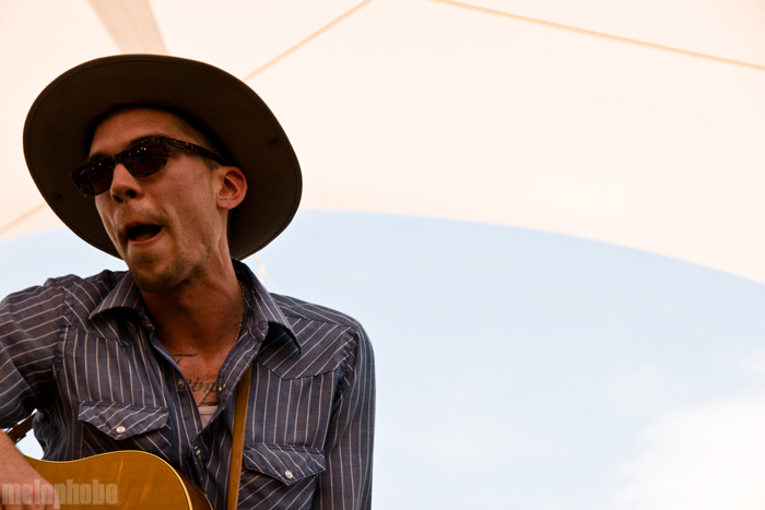 Justin Townes Earl at Pendarvis Farm, August 1, 2009. Photo by Ian McNeil and Steve Benoit.