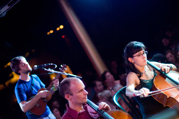Portland Cello Project at Berbati's Pan, September 16, 2009. Photo by Ro Tam.