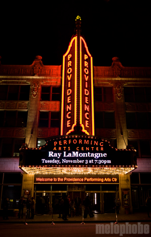 Ray Lamontagne at Providence Performing Arts Center, November 3, 2009. Photo by Steve Benoit.