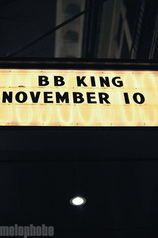 B.B. King at Roseland Theater, November 10, 2009. Photo by Alice Falzone.