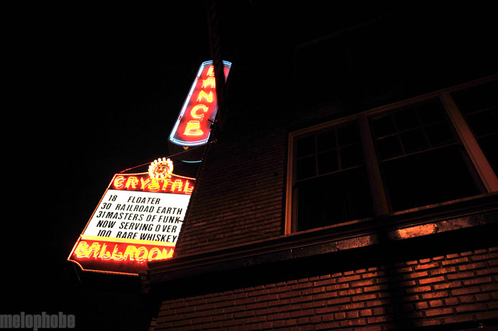 Floater at Crystal Ballroom, December 18, 2009. Photo by Alice Falzone.