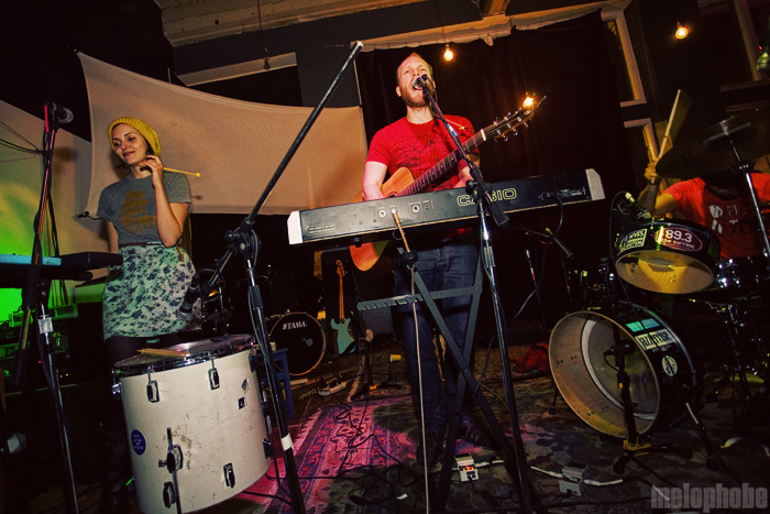The Rural Alberta Advantage at Backspace, December 18, 2009. Photo by Joshua Bean.