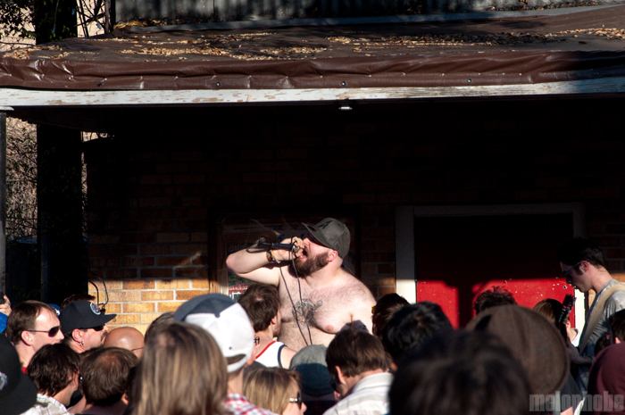 Fucked Up at Beerland Porch, March 18, 2010. Photo by Chris Barth.