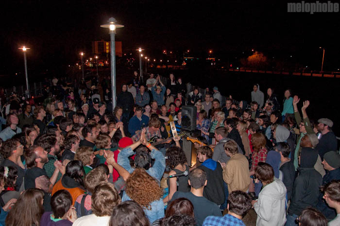 Thee Oh Sees at Lamar Pedestrian Bridge, March 18, 2010. Photo by Chris Barth.