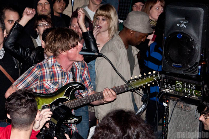 Thee Oh Sees at Lamar Pedestrian Bridge, March 18, 2010. Photo by Chris Barth.