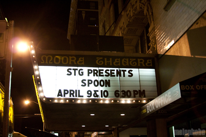 Spoon at The Moore Theatre, April 10, 2010. Photo by Troy Dunham.