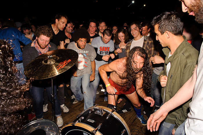Monotonix at Brooklyn Bowl, April 14, 2010. Photo by Matthew Eisman.
