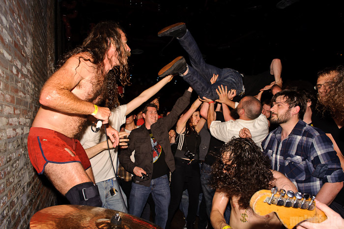 Monotonix at Brooklyn Bowl, April 14, 2010. Photo by Matthew Eisman.