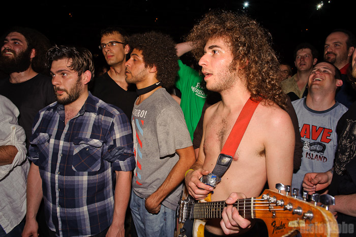 Monotonix at Brooklyn Bowl, April 14, 2010. Photo by Matthew Eisman.