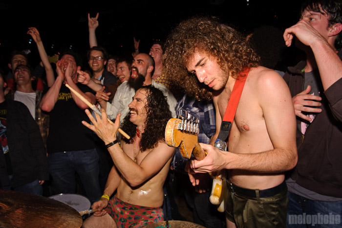 Monotonix at Brooklyn Bowl, April 14, 2010. Photo by Matthew Eisman.