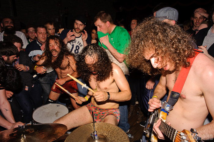 Monotonix at Brooklyn Bowl, April 14, 2010. Photo by Matthew Eisman.