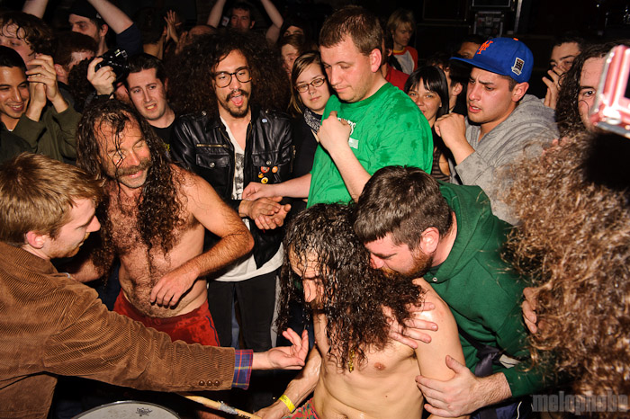 Monotonix at Brooklyn Bowl, April 14, 2010. Photo by Matthew Eisman.