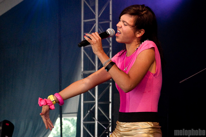 Bomba Estéreo at The Other Tent, June 12, 2010. Photo by Chris Barth.
