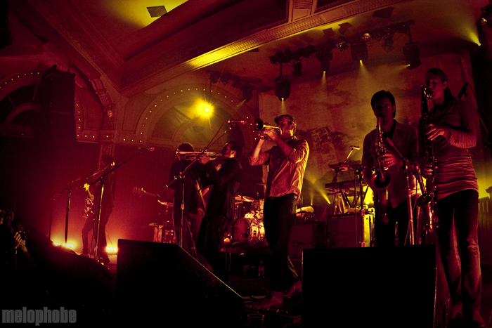 Broken Social Scene at Crystal Ballroom, October 16, 2010. Photo by Lymay Iwasaki.