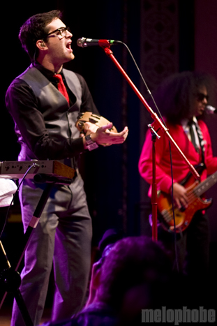 Mayer Hawthorne & The County at Aladdin Theater, November 9, 2010. Photo by Jasper Croome.