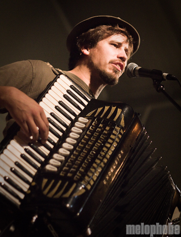 Jason Webley at McMenamin's Kennedy School Theater, December 17, 2010. Photo by Troy Dunham.