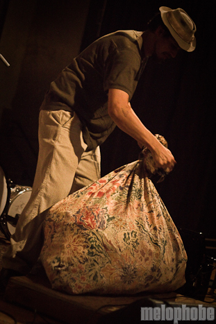 Jason Webley at McMenamin's Kennedy School Theater, December 17, 2010. Photo by Troy Dunham.