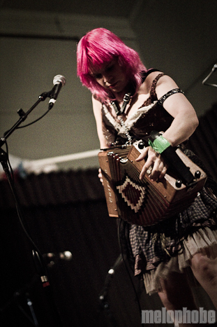 Renée De La Prade at McMenamin's Kennedy School Theater, December 17, 2010. Photo by Troy Dunham.