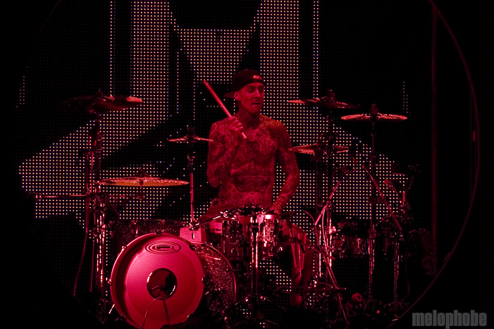 Travis Barker at Dunkin' Donuts Center, March 16, 2011. Photo by Ian Doreian.