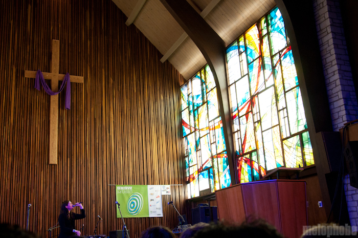 Julianna Barwick at Central Presbyterian Church, March 17, 2011. Photo by John Beardsley.