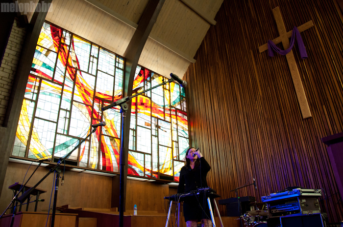 Julianna Barwick at Central Presbyterian Church, March 17, 2011. Photo by John Beardsley.