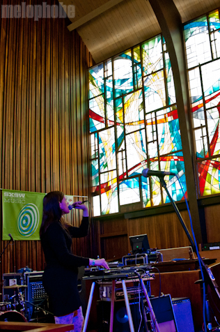 Julianna Barwick at Central Presbyterian Church, March 17, 2011. Photo by John Beardsley.