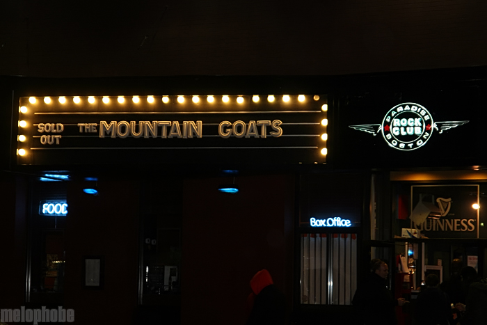 The Mountain Goats at Paradise Rock Club, April 1, 2011. Photo by Beth Freeman Doreian.